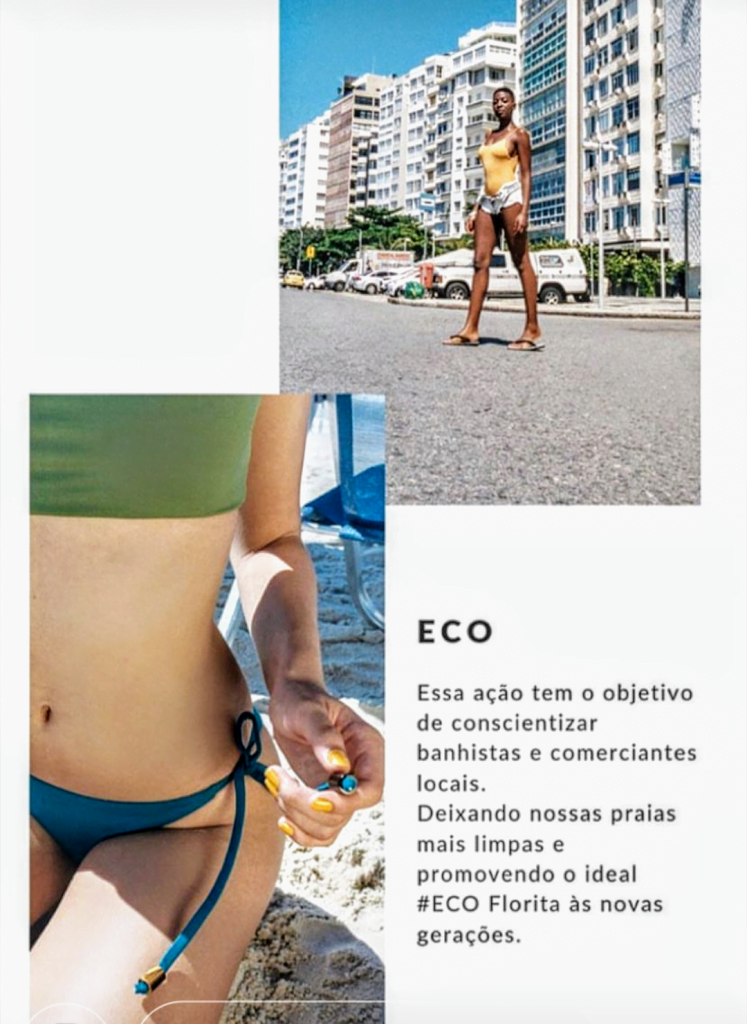 A Marca de trajes de banhos sustentáveis Florita Beach Wear promove a ação #FLORITAECODAY no posto 12 da Praia do Leblon neste Sábado, dia 17/08 de 8 ás 11h. 