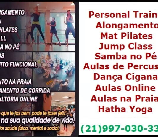 Personal Trainer Espaço Naya Nader, Alongamento, Mat Pilates, Jump Class, Samba no Pé, Aula de Percussão, Dança Cigana, Aulas Online, Aulas na Praia, Hatha Yoga