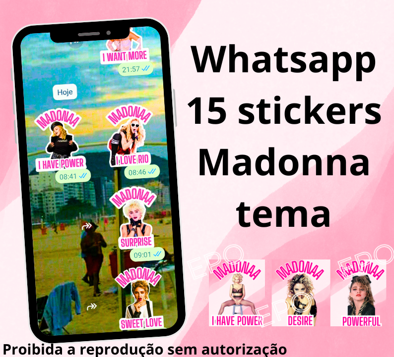 15 stickers Madonna Whatsapp