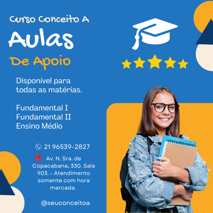 Seu Conceito A Aulas de Apoio Ensino fundamental I, II, Ensino Médio, Presencial ou OnLine em Copacabana Rio de Janeiro